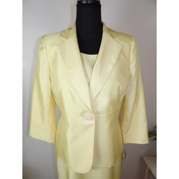 Vintage 80's/90's Classy Yellow Two-Piece Dress Suit / Nwt - Picture 5 of 16